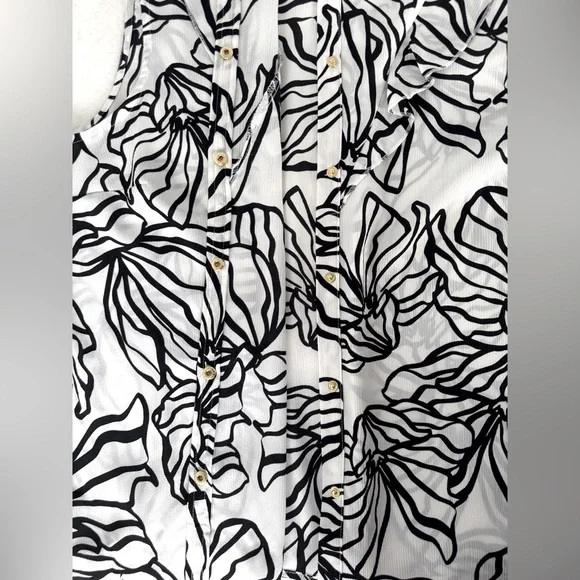 NWT Nine West Ruffle Sleeveless Blouse, Size XXL - Picture 9 of 13